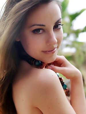 Alluring Lorena shows off her trimmed pussy outdoors. pics ~ SexyNakedModels.com